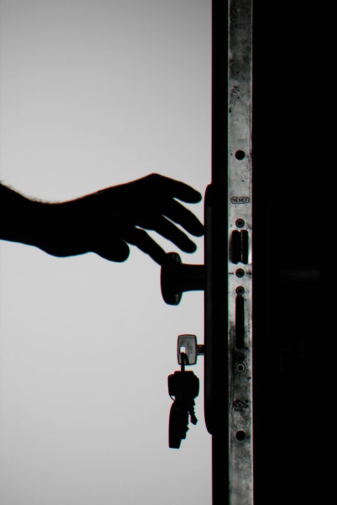 prepper home security door lock with shadowed light